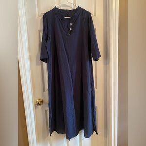 Casual Navy Blue Maxi Dress